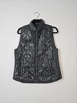 J Crew Womens Puffer Vest Quilted Full Zip Down Insulated Black Size L • $19.95