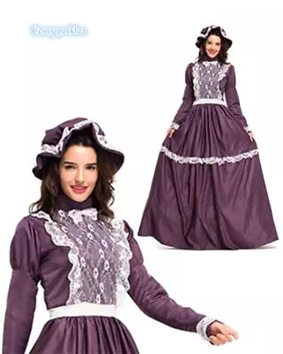 X-M1-2 Mary Poppins Victorian Olden Days Women's Nanny Costume Dress Hat 6-16 • $24.42