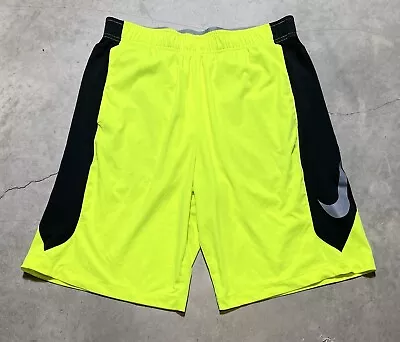 Men’s Nike Hyperspeed Knit Volt Black Silver Training Shorts 684821-702 Sz L • $25