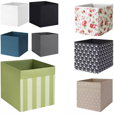 IKEA Drona 33x38x33cm Storage Box Cube Shape Canvas Shelf Fabric Organizer Boxes • £18.49