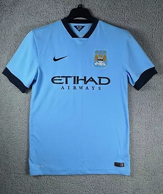 Manchester City Soccer Jersey Mens Medium Blue 2014 Season Nike Dri-Fit • $55.99