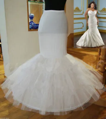 1 Hoop Fishtail Petticoat Mermaid Bridal Wedding Underskirt Slip Wedding Dress • £17.15