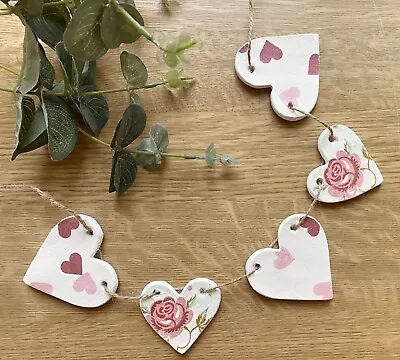 £13 • Buy Emma Bridgewater Themed Clay Dresser Bunting - Pink Hearts And Rose & Bee