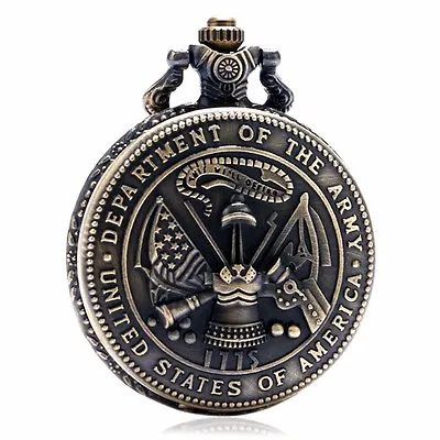 Exquisite Engrave American Military United States Army Quartz Pocket Watch Gifts • $5.69