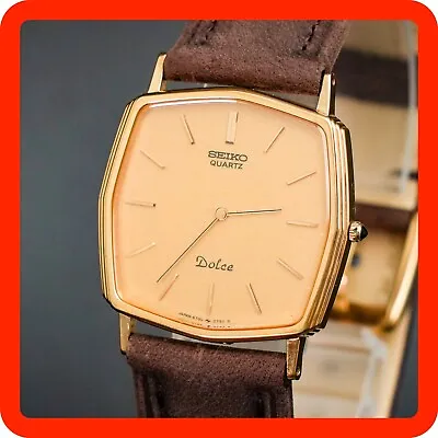 NEW BAND! [N-MINT] SEIKO DOLCE Vintage Men's Watch 6730-5520 Square Gold Japan • $139