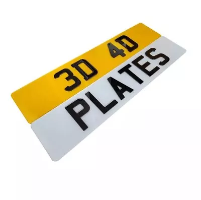 PAIR 3D GEL Or 4D ACRYLIC Show Plates - 3D Number Plate Style (Not Road Legal) • £18.95