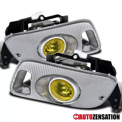 Fit 1992-1995 Honda Civic Coupe Hatchback Yellow Bumper Fog Lights Lamps+Switch • $36.99