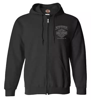 Harley-Davidson Men's Corrosion Willie G Skull Cotton-Blend Zip-Up Hoodie Black • $61.95