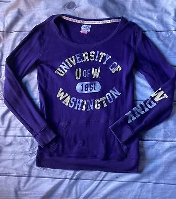 Victoria’s Secret PINK Purple University Of Washington Medium Woman’s Sweatshirt • $40