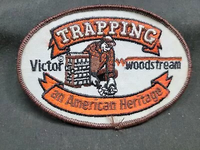 VINTAGE 1970's VICTOR WOODSTREAM Trapping An American Heritage Patch   MINT   4 • $12.99