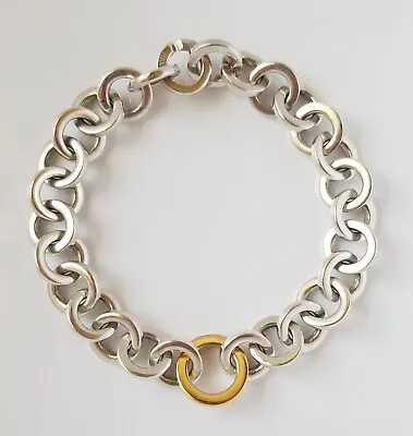 £143.60 • Buy Tiffany & Co.  Sterling Silver Interlocking Circles Bracelet 18K Gold Central...