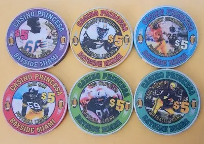 Casino Princesa Football Legends Sample Chip Set $5 Chipco Poker • £24.10