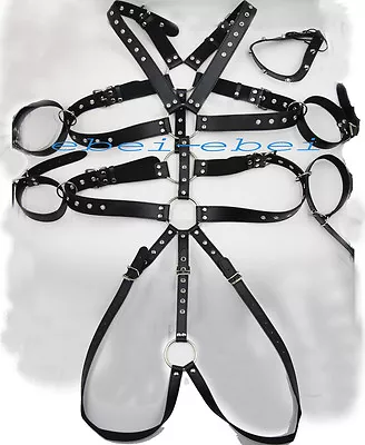 Mens Whole Body Harness Fetish Bondage Restraints Adj Outfit Male Erotic Costume • £22.99