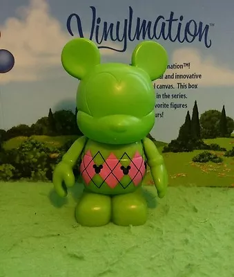 DISNEY Vinylmation 3  Park Set 5 Urban Green Pink Argyle Sweater  • $4.49