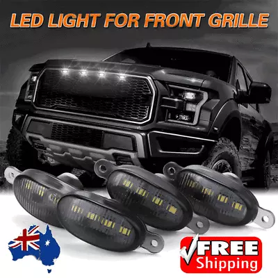 4X Front Grille Smoked Lens White LED Running Light For Ford Ranger Raptor Style • $21.61