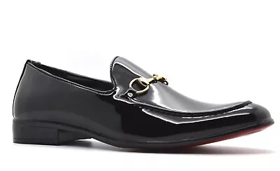 Mens Patent Shiny Formal Dress Office Buckle Wedding Party Suit Slip On Shoes Uk • £16.95