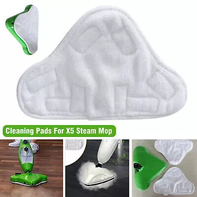 5PCS Stick On White Washable Cleaning Pads Microfiber For X5 Steam Mop H20 H2O • $24