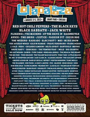 $17.41 • Buy LOLLAPALOOZA 2012 CHICAGO CONCERT TOUR POSTER: Red Hot Chili Peppers, Black Keys