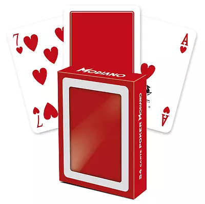 Poker Club F/N Red Back Playing Cards Deck Poker Size Italy Modiano 301349 • $11.06