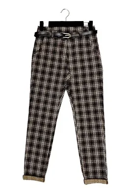 £28.99 • Buy Vintage Style Plaid Check High Waisted Stretch Cigarette Pants Trousers BNWT