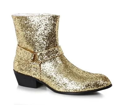 Gold Glitter Pimp 70s Disco Dancer Saturday Night Fever Soul Train Mens Shoes • $72.95