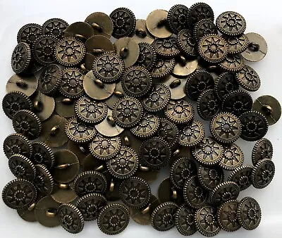 18mm 28L Antique Brass Star Flower Filigree Metal Shank Buttons Button XM150 • £2.89