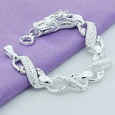 Dragon 925 Silver Chain Women Men Bracelet Fashion Charm Jewelry Wedding H036 • $3.70