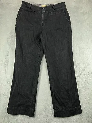 Motto Essentials Stretch Trouser Jeans Womens 12 Black Denim Wide Leg Mid Rise • $19.88