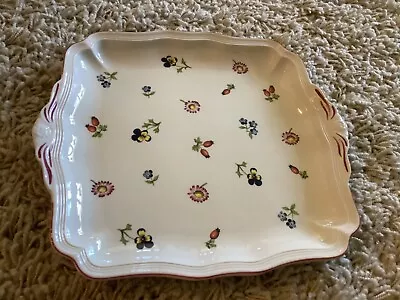 Villeroy & Boch PETITE FLEUR Handled Cake Plate Tray 9.5” Vitro Porcelaine MINT! • $50