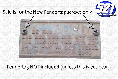$4.98 • Buy Fender Tag Fendertag Screws Fits RoadRunner Charger Cuda Challenger Dart Duster