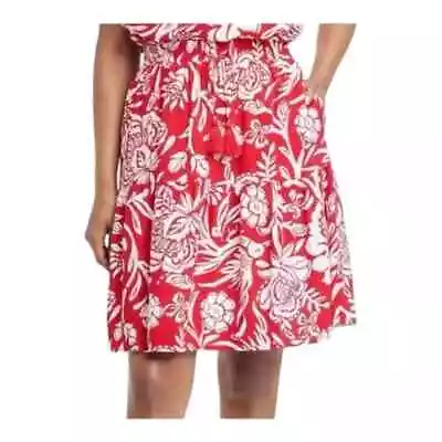 Knox Rose Women's Size 2X Red & White Floral Skirt • £14.25