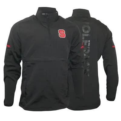 $41.99 • Buy NC State Wolfpack NCAA Adidas Men's Black Game Built 1/4 Zip  Woven Jacket