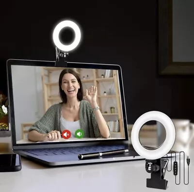 Video Conference 6.0  Clip On Ring Light For Laptop Computer Webcam Light Set • $29.99