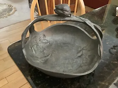 VTG Antique Kayserzinn  Pewter Art Nouveau Basket • £62.67