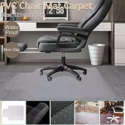 Non Slip Office Chair Desk Mat Floor Computer Carpet Protector PVC Plastic Clear • $25.99