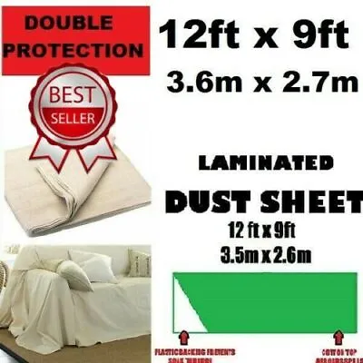 Cotton Dust Sheet Large Heavy Duty Decorating Paint Protection Twill Cover DIY • £8.95