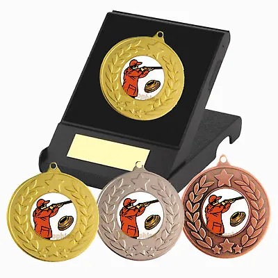 £4.75 • Buy Clay Pigeon Shooting Medal In Presentation Box - F/Engraving  Shooting Trophies