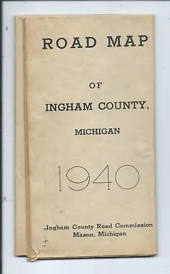 1940 Michigan INGHAM COUNTY ROAD MAP Mason Aurelius Lansing Old Country Schools • $29.99