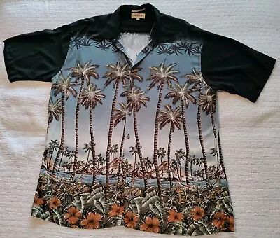 Campia Moda Men's Hawaiian Shirt Bowling Big Print Palm Trees XXL Camp Button Up • $14.99