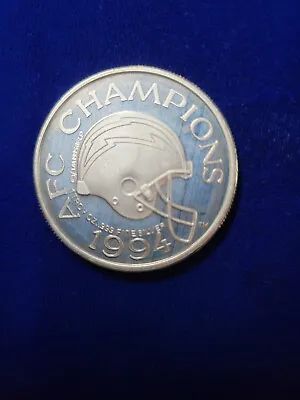 🌟 1994 SAN DIEGO CHARGERS NFL AFC CHAMPS JACK MURPHY .999 1 Oz SILVER ROUND • $59.99