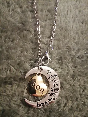 I Love You To The Moon And Back Son 18  Necklace Pendant. • £1.99
