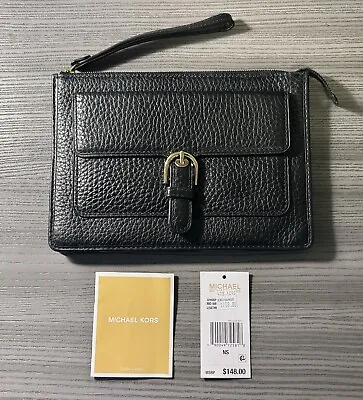 NWT Michael Kors Cooper Medium Carryall Wristlet Black $148 • $35