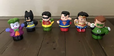 $14.95 • Buy Fisher Price Little People Lot-6 Super Heroes Batman Robin Joker Superman Figure