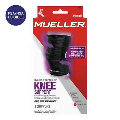 MUELLER Hybrid Wraparound Knee Support  One Size Fits Most. Distressed Packaging • $10.99