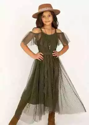 Joyfolie LAURYL DRESS IN Olive  NWT - Girls Size 7 • $34.99