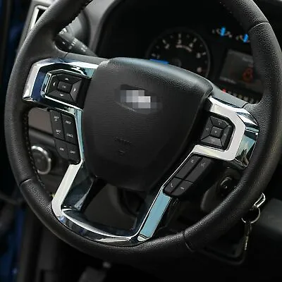 Chrome Interior Steering Wheel Cover Trim For 15+ Ford F150 F250 F350 Super Duty • $17.99
