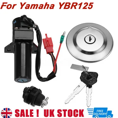 Motorcycle Ignition Switch Key Barrel Lock Fuel Gas Cap For Yamaha YBR125 05-14 • £13.89
