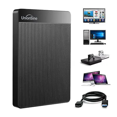 UnionSine 500GB High Speed USB 3.0 HDD External Hard Disk Drive For MAC PS4 Xbox • £17