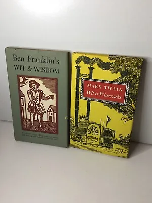 Set Of Ben Franklin's Wit & Wisdom  Mark Twain’s Wit & Wisecracks Hardcovers • $19.99