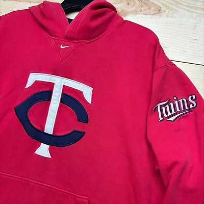 Minnesota Twins Sweatshirt XL Red Hoodie MLB Baseball Nike Center Swoosh Team • $29.99